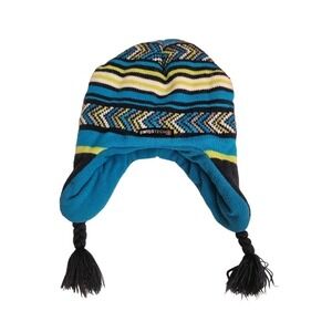 Swiss Tech Children's Warm Winter Hat with Ear flaps Blue Green Toddler 3-6 Yr